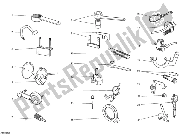 Alle onderdelen voor de Werkplaatsgereedschap, Motor van de Ducati Monster 696 USA 2008